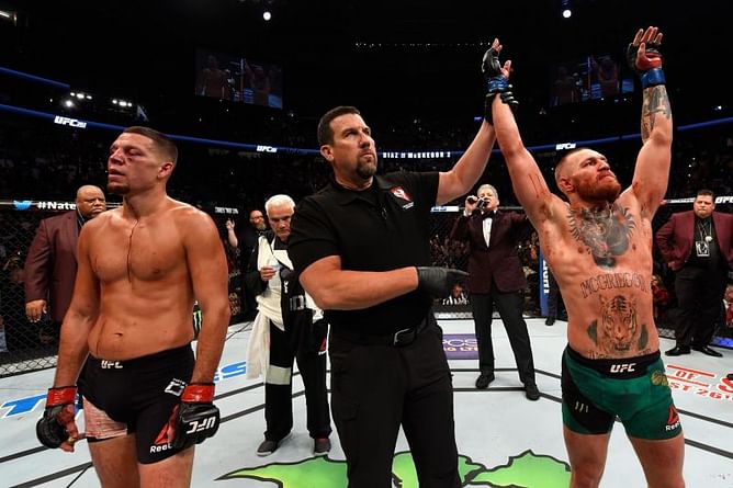 Nate Diaz reacts to Conor McGregor's UFC 257 loss and takes a dig at him in the process