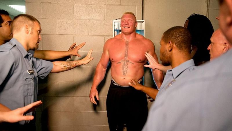 Brock Lesnar in a WWE backstage segment