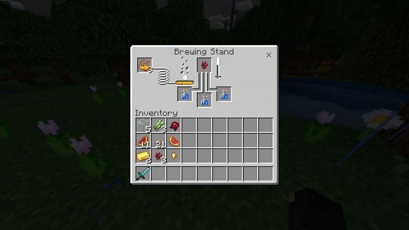 Placing a nether wart in Brewing stand UI