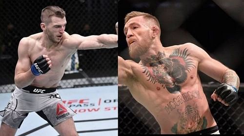 Dan Hooker (left); Conor McGregor (right)