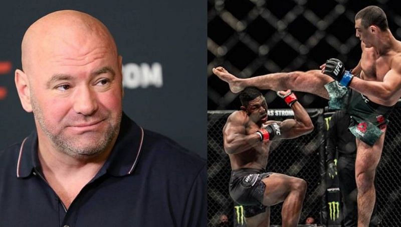 Dana White (left); Joaquin Buckley (center); Alessio Di Chirico (right)