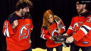 Mick Foley shows off his Christmas gifts from Becky Lynch