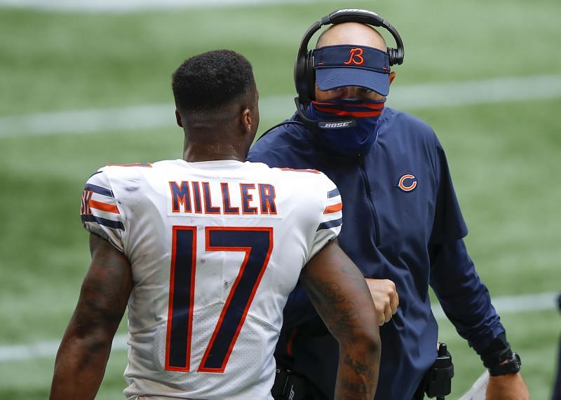 Chicago Bears head coach, Matt Nagy with his young wideout, Anthony Miller