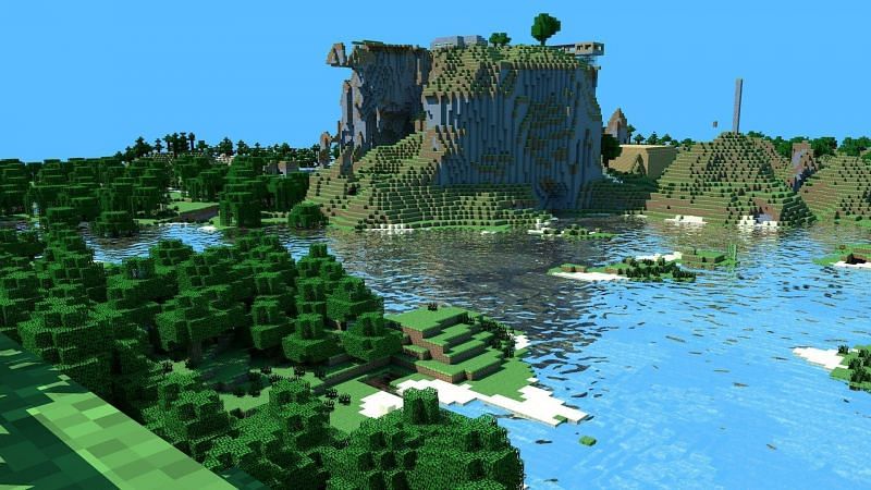 A picturesque view of the Minecraft world. (Image via wallpapercave.com)