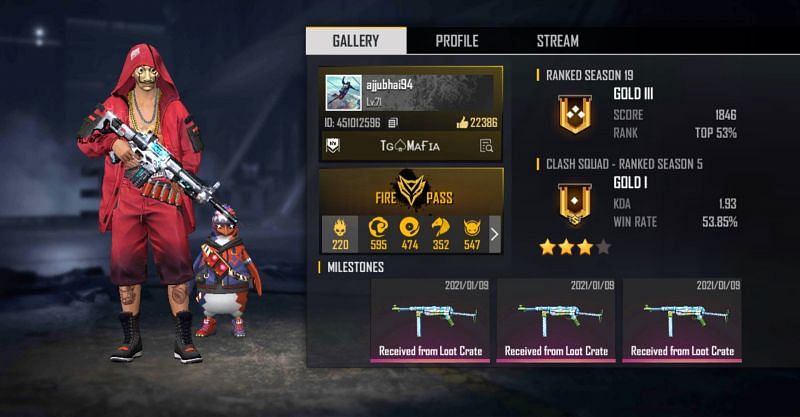 RUOK FF's Free Fire ID, stats, K/D ratio and more