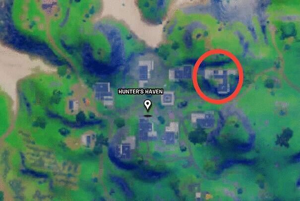 Exact location of the Predator&#039;s apartment in Fortnite (Image via Gamespot)