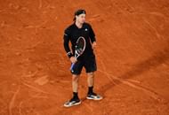 Dominic Thiem in his match against Hugo Gaston