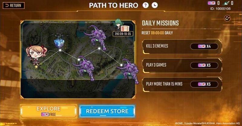 The Path to Hero web event in Free Fire will take place from January 16 to 26&nbsp;(Image via Garena)