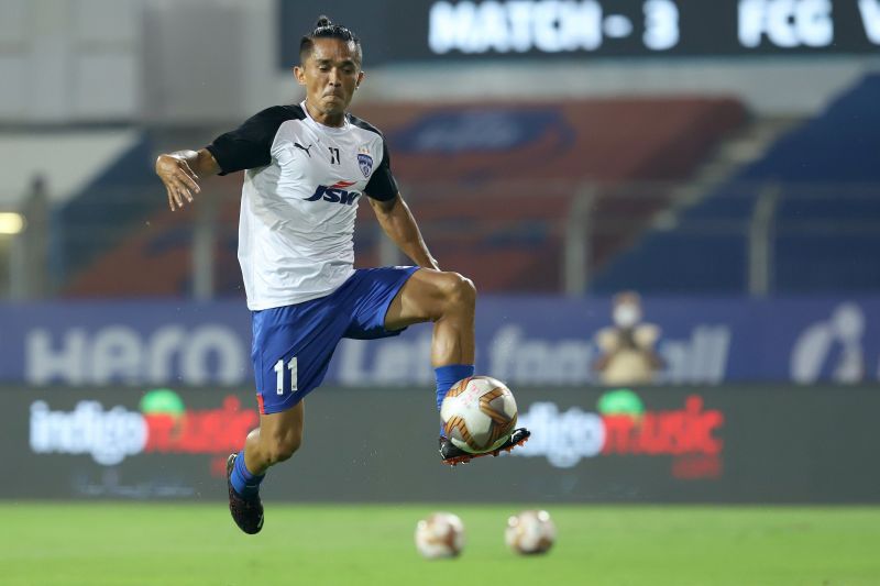 Sunil Chhetri has been scoring regularly for Bengaluru FC despite a lack of firepower from the Blues. (Image: ISL)