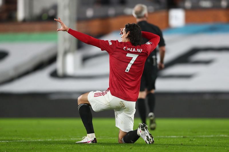 Edinson Cavani celebrates scoring a goal