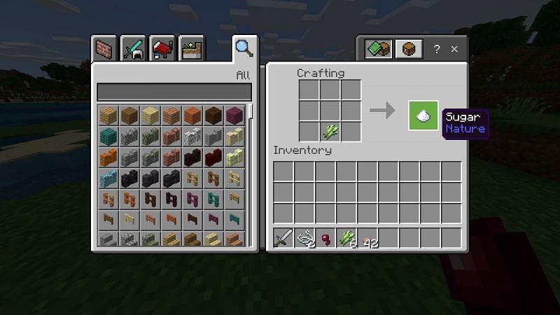 Crafting sugar in Minecraft