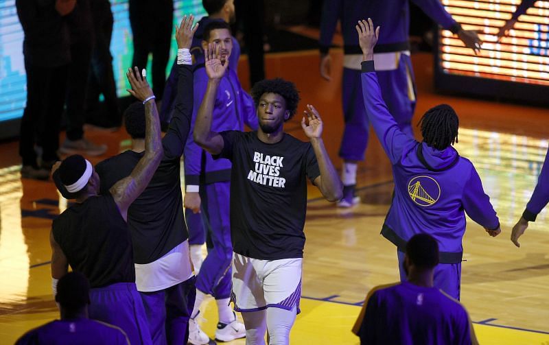 James Wiseman (#33) of the Golden State Warriors