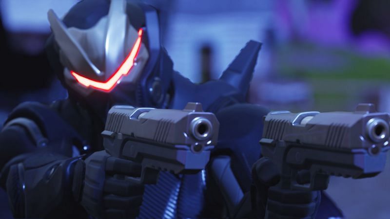 Fortnite Season 4 &quot;Omega&quot; holding Dual Pistols (Image via u/Queke)