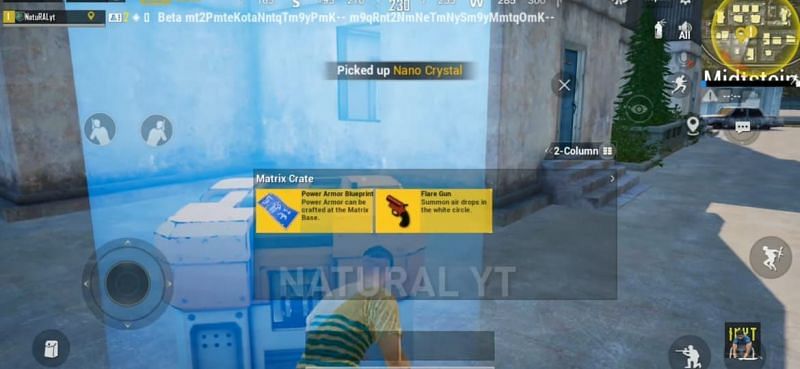Super Crates in the Power Armor mode in PUBG Mobile (Image via NaturalYT/YouTube)