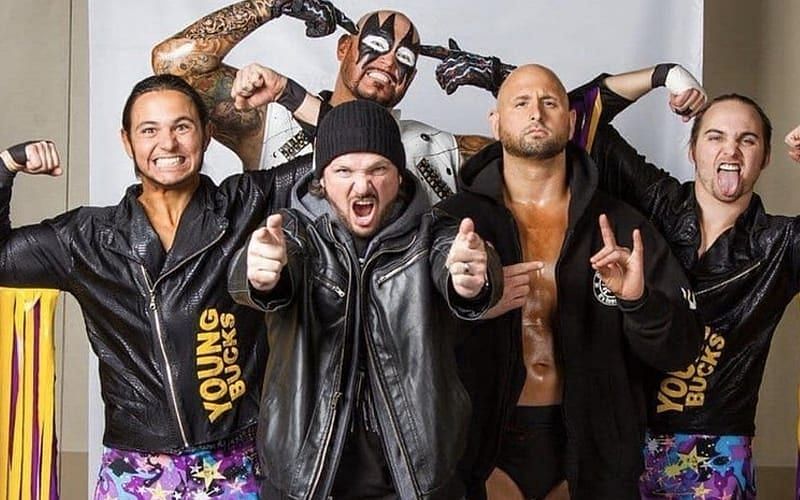 Karl Anderson during his Bullet Club days with the rest of the group
