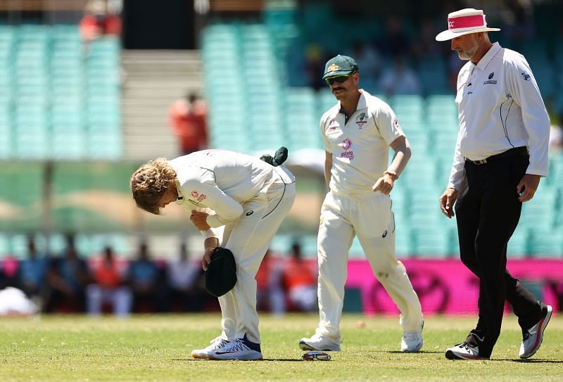 &lt;a href=&#039;https://www.sportskeeda.com/player/will-pucovski&#039; target=&#039;_blank&#039; rel=&#039;noopener noreferrer&#039;&gt;Will Pucovski&lt;/a&gt; after injuring his shoulder on Day 5 of the Sydney Test