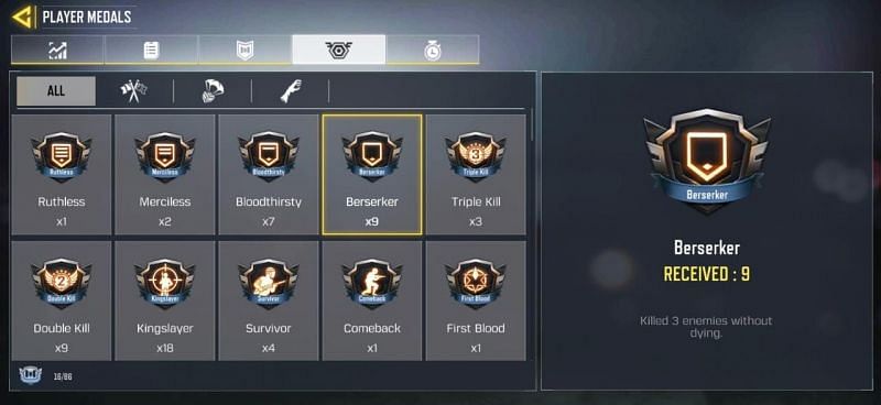 The Berserker medal in COD Mobile