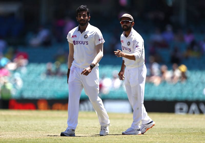 Jasprit Bumrah (L) has scalped 79 wickets in the 17 Test matches he has played