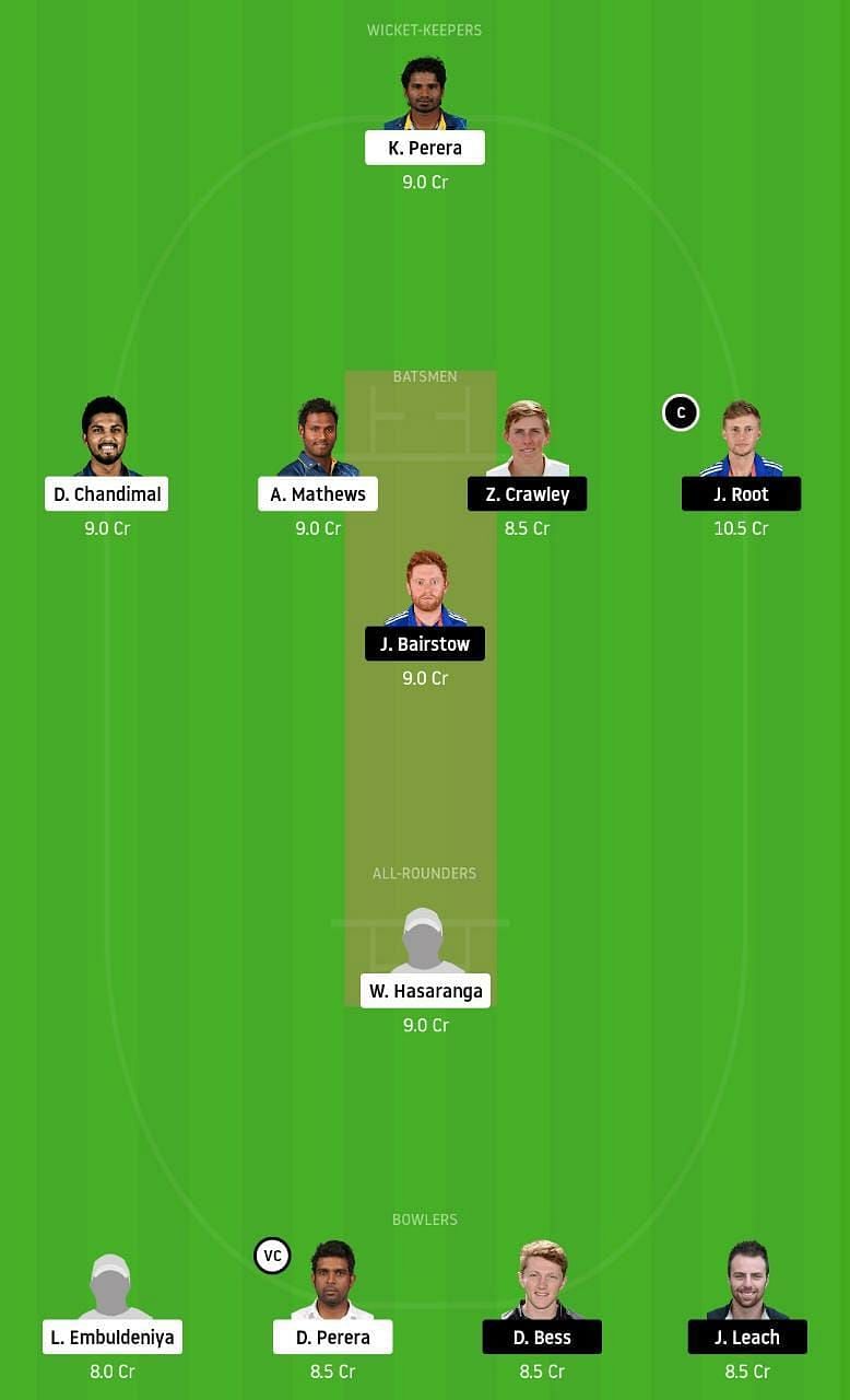 SL vs ENG 2nd Test Dream11 Tips