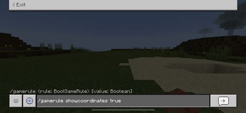 The command to enable coordinates to be shown in Minecraft Bedrock Edition. (Image via Minecraft)