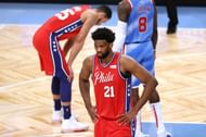 Joel Embiid (#21( of the Philadelphia 76ers