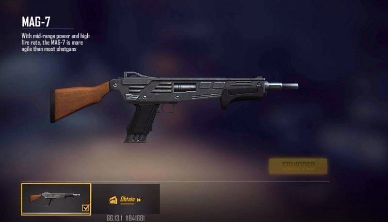 The Mag-7 Shotgun in the Free Fire OB26 Advance server (Image via SI MIMIN/ YouTube)