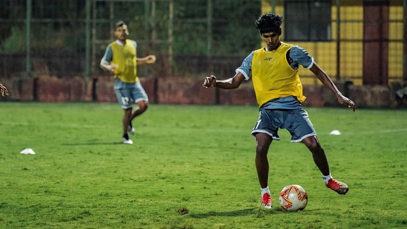 Saviour Gama during a training session at FC Goa, (Image: FC Goa)