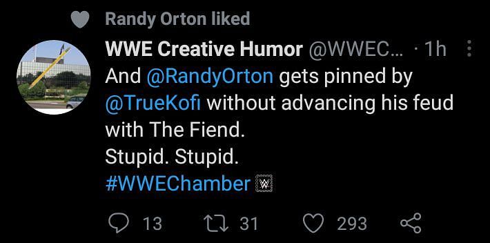 Randy Orton likes tweet slamming WWE for his current booking