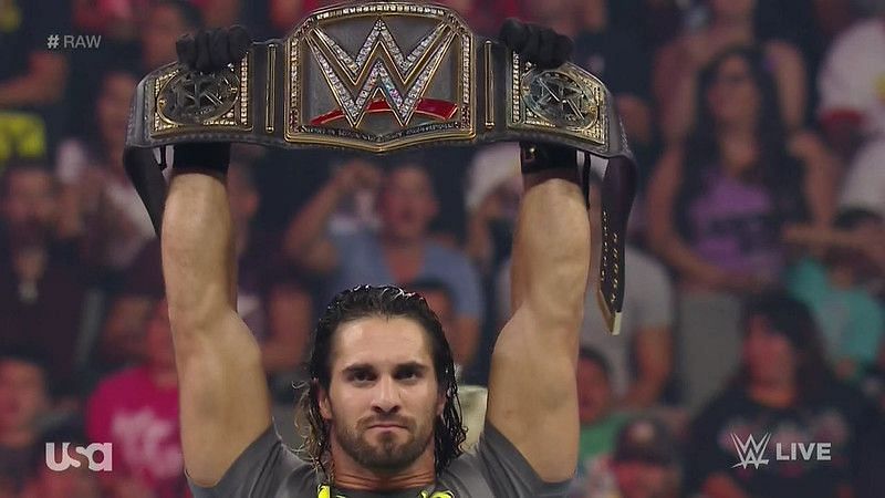 Seth Rollins as the WWE Champion in 2015