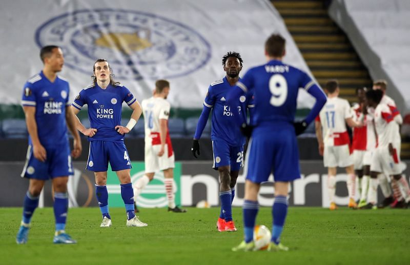 Leicester City have been eliminated from the Europa League by Slavia Prague.