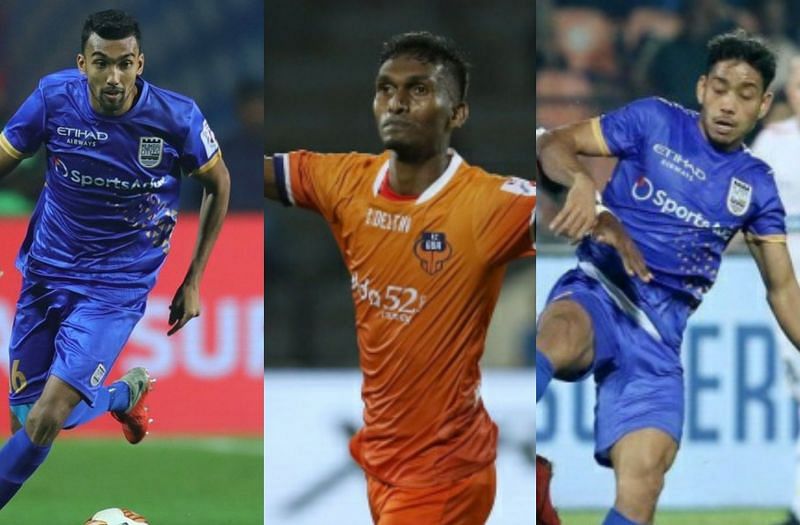 (From left): Sarthak Golui, Lenny Rodrigues, and Sourav Das featured in the last-minute deals in the winter transfer window of ISL 2020-21 (Image: ISL)