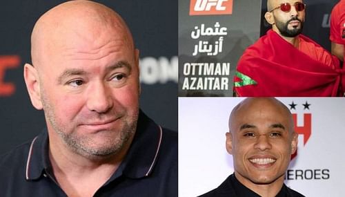 Dana White (left); Ottman Azaitar (top right); Ali Abdelaziz (bottom right)