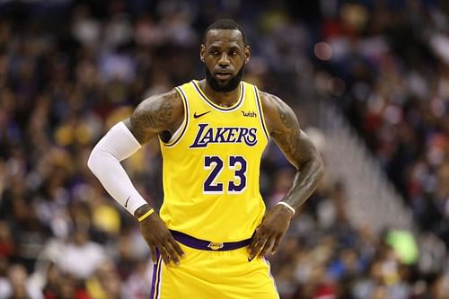 LeBron James #23 of the LA Lakers in action against the Washington Wizards at Capital One Arena on December 16, 2018