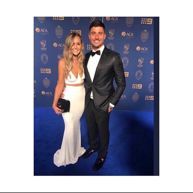Marcus Stoinis and his wife Stephanie Muller