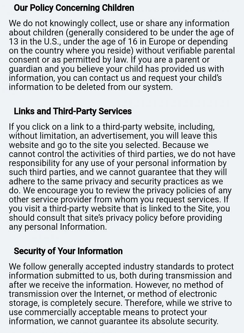 PUBG New state privacy policy