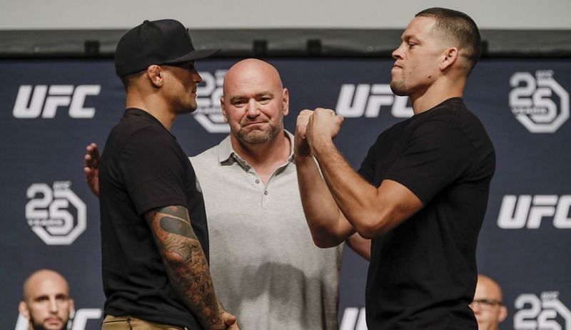 Dustin Poirier (left); Nate Diaz (right)