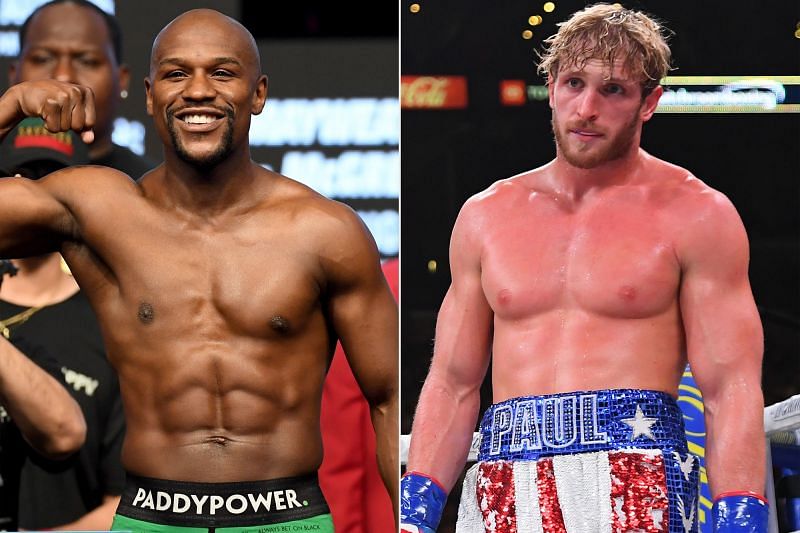 Floyd Mayweather (left) and Logan Paul (right)