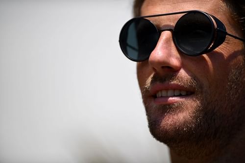 Romain Grosjean keeps cool in Baku. (Photo by Clive Mason/Getty Images)