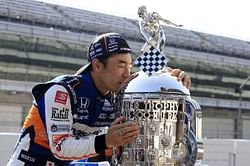 Indy 500 winner Takuma Sato unveils image on Borg-Warner Trophy