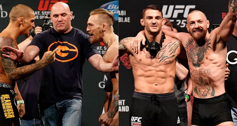 Dustin Poirier and Conor McGregor at UFC 178 (Left) and UFC 257 (Right)