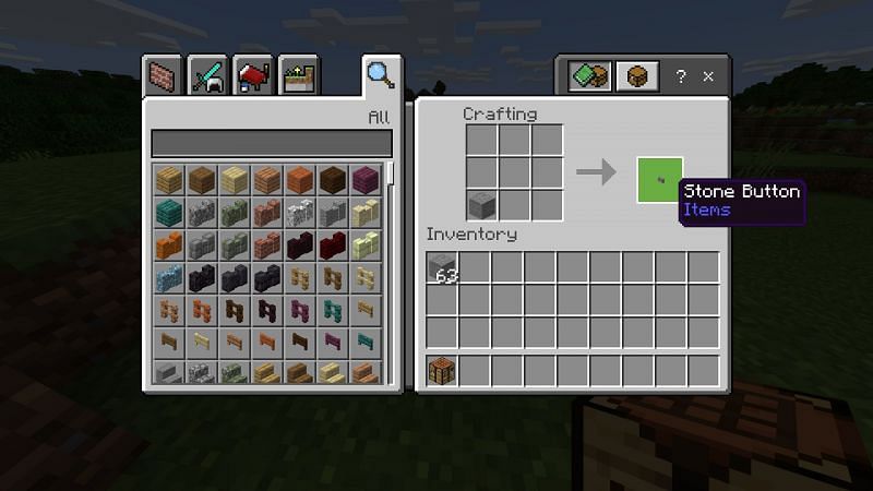 Crafting a stone button 