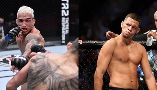 Charles Oliveira (left); Nate Diaz (right)