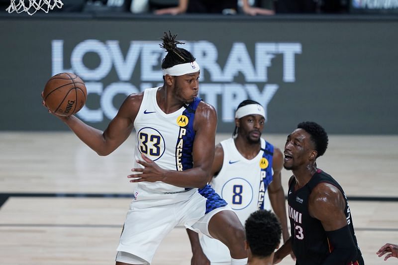 NBA DFS value option Myles Turner #33 of the Indiana Pacers
