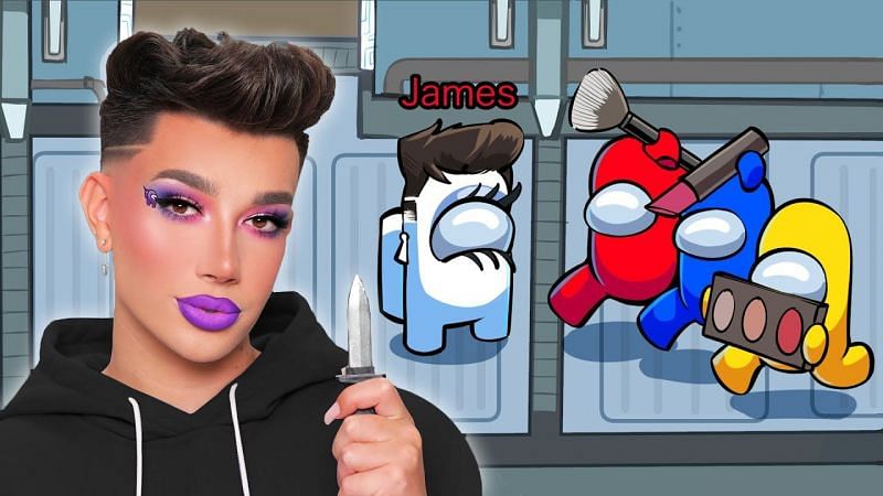 James Charles teases a YouTube all-star lobby for an Among Us game (image via James Charles Twitter)