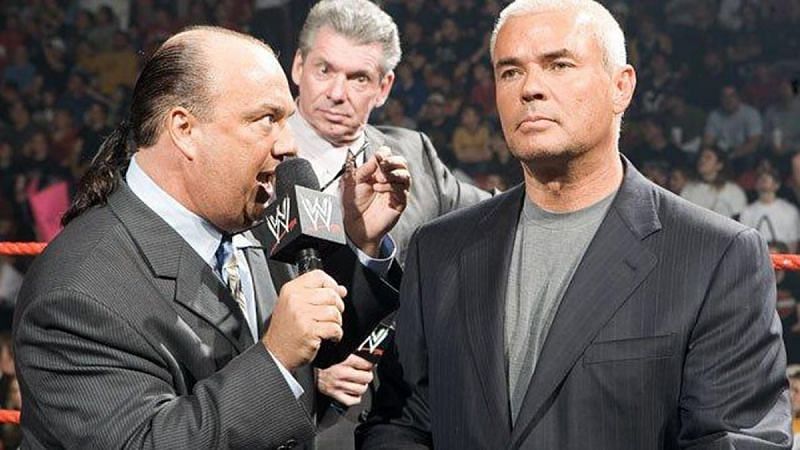 Paul Heyman, Vince McMahon, and Eric Bischoff