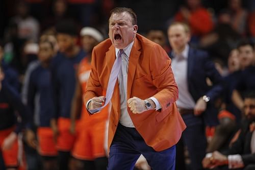 Head coach Brad Underwood of the Illinois Fighting Illini