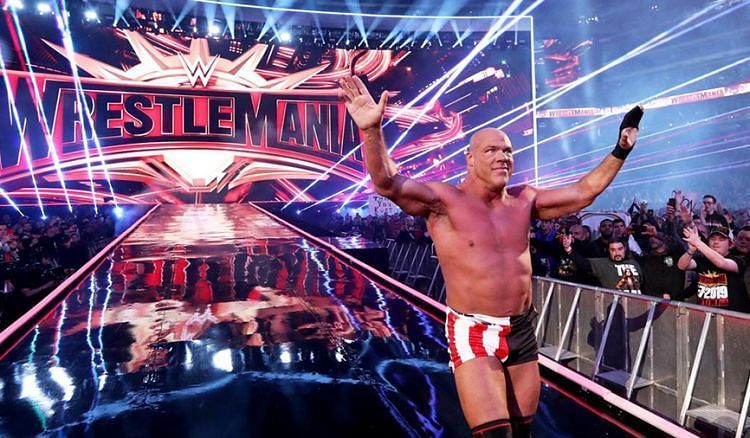 Kurt Angle at WrestleMania 35.