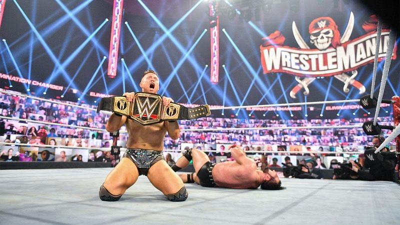 The Miz after defeating Drew McIntyre at Elimination Chamber