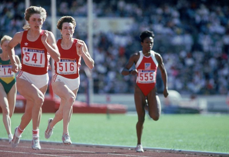 Olga Bryzgina competes in the Seoul Olympics, 1988.
