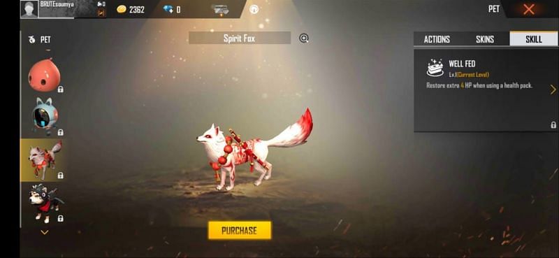 Spirit Fox in Garena Free Fire